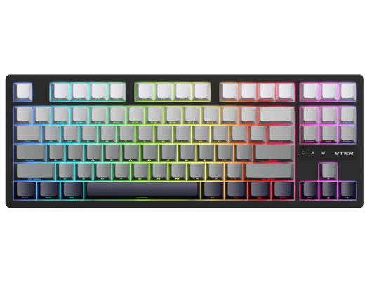 Teclado Gamer VTER ATO87 HE magnético RGB 8Khz Gris Oscuro