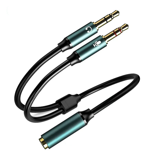 Divisor de Audífonos para PC Jack 3,5mm hembra TRS (audio y mic)
