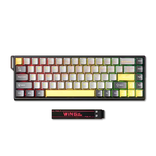 Teclado Gamer AULA WIN68 HE MAX Rapid Trigger Negro/Amarillo