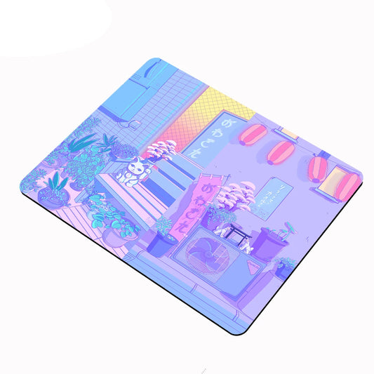 Mousepad Gamas Púrpura Estilo Japonés Atardecer Anime