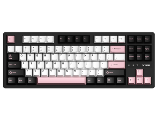 Teclado Gamer VTER ATO87 HE magnético RGB 8Khz Negro Rosa