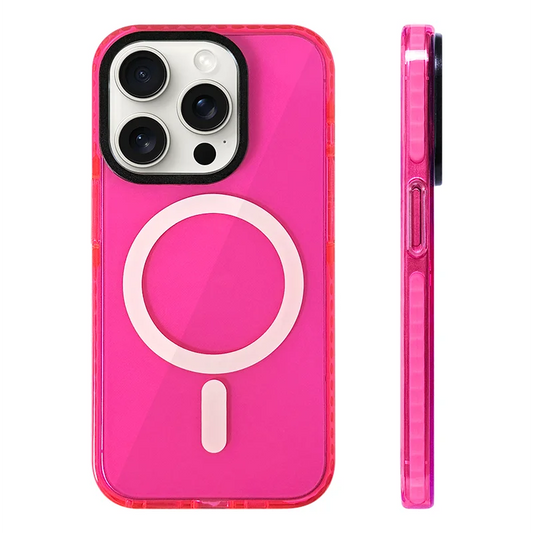 Funda Neón Transparente para iPhone serie 14 hasta 15 Pro Max