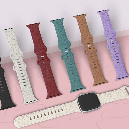 Correas con Grabados para Apple Watch series ultra 2 9 10 7 se 6 8 5 4