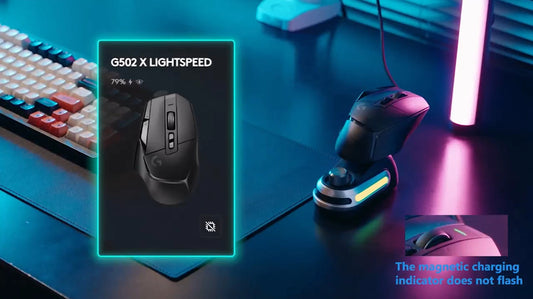 Base Carga Mouse Logitech G502 G502X Plus GPW G903 RGB, Control Volumen y Brillo
