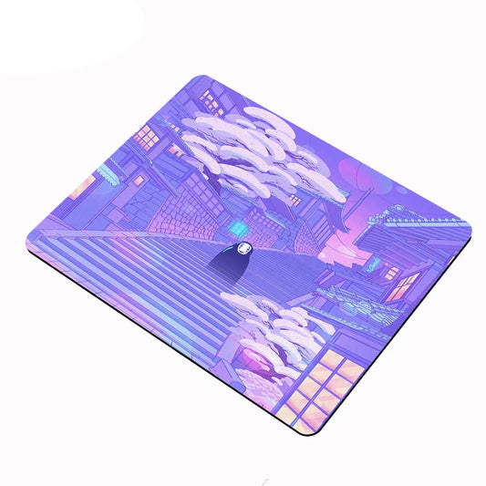 Mousepad Gamas Púrpura Estilo Japonés Atardecer Anime