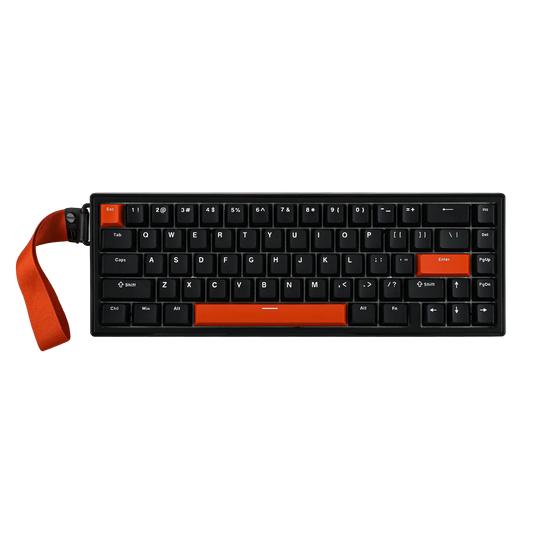 Teclado Gamer EPOMAKER HE68 65% ANSI magnético 8KHz Negro Rojo