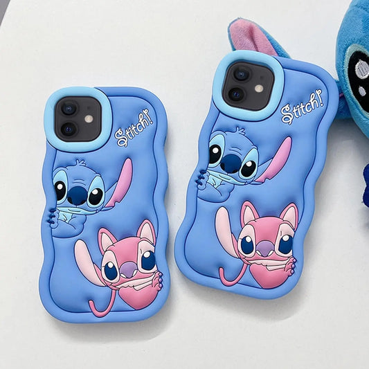Funda Stitch de silicona ondulado para iPhone