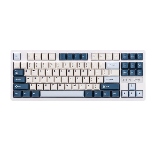 Teclado Gamer VTER ATO87 HE magnético RGB 8Khz Blanco Azul