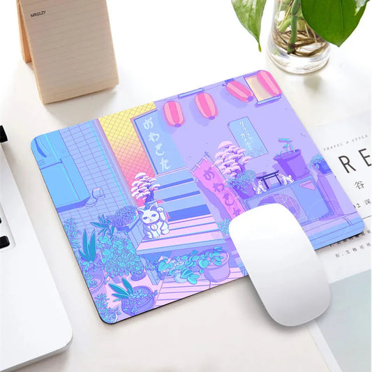 Mousepad Gamas Púrpura Estilo Japonés Atardecer Anime