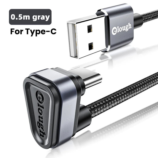 Cable USB tipo C 2.4A Carga Rápida 180 grados