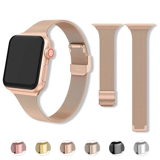 Correa de acero inoxidable para Apple Watch Series 7, 6, 5, 3, SE, 8, Ultra