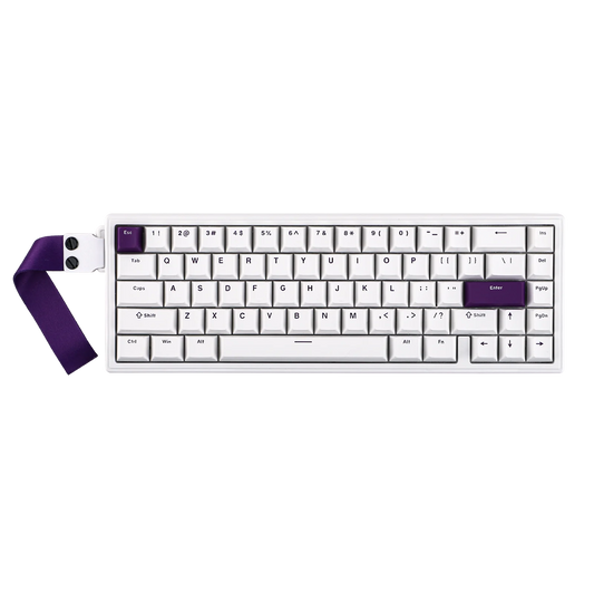 Teclado Gamer EPOMAKER HE68 65% ANSI magnético 8KHz Blanco Púrpura