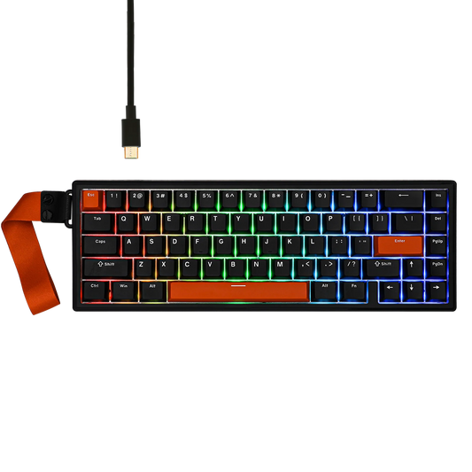 Teclado Gamer EPOMAKER HE68 65% ANSI magnético 8KHz Negro Rojo