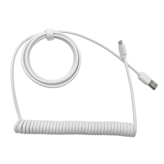 Cable Coiled Espiral USB Tipo C Aviador para Teclados